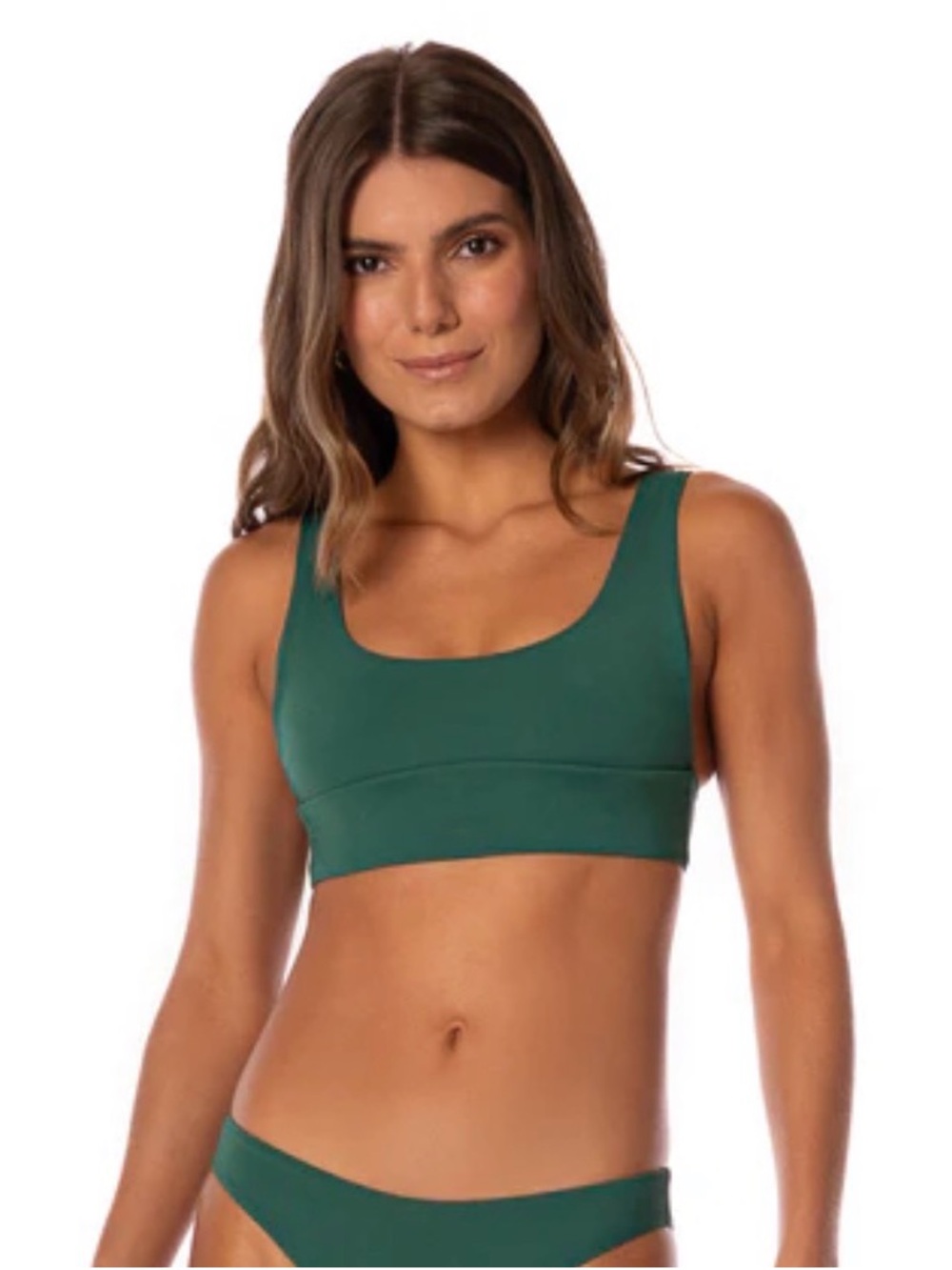 NWT Maaji Reversible Brunswick Green Donna Long Line Bralette Bikini Top Sz M
